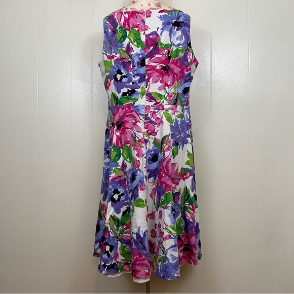 Black Label sz:16 Purple & Pink Floral Dress - Picture 9 of 15